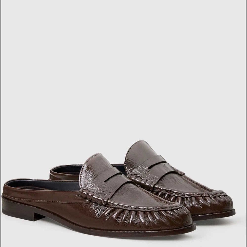 Reformation Francine Loafer Mule Brown - Size 7
